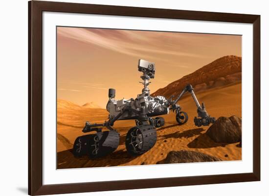 NASA Mars Curiosity Rover Spacecraft-null-Framed Art Print