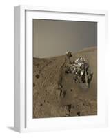 Nasa's Curiosity Mars Rover on Planet Mars-null-Framed Photographic Print