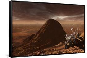 Nasa's Curiosity Rover Climbing to the Summit of Mount Sharp-null-Framed Stretched Canvas