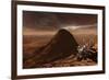 Nasa's Curiosity Rover Climbing to the Summit of Mount Sharp-null-Framed Art Print