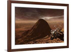 Nasa's Curiosity Rover Climbing to the Summit of Mount Sharp-null-Framed Art Print