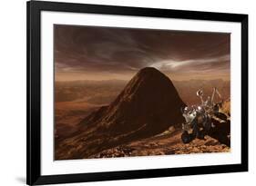 Nasa's Curiosity Rover Climbing to the Summit of Mount Sharp-null-Framed Art Print