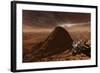 Nasa's Curiosity Rover Climbing to the Summit of Mount Sharp-null-Framed Art Print