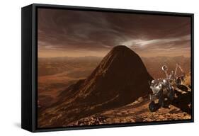 Nasa's Curiosity Rover Climbing to the Summit of Mount Sharp-null-Framed Stretched Canvas