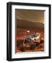 Nasa's Curiosity Rover Samples a Rock on the Floor of Gale Crater-null-Framed Art Print