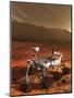 Nasa's Curiosity Rover Samples a Rock on the Floor of Gale Crater-null-Mounted Art Print