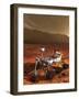 Nasa's Curiosity Rover Samples a Rock on the Floor of Gale Crater-null-Framed Art Print