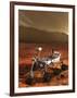 Nasa's Curiosity Rover Samples a Rock on the Floor of Gale Crater-null-Framed Art Print