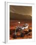 Nasa's Curiosity Rover Samples a Rock on the Floor of Gale Crater-null-Framed Art Print