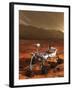 Nasa's Curiosity Rover Samples a Rock on the Floor of Gale Crater-null-Framed Art Print