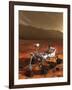 Nasa's Curiosity Rover Samples a Rock on the Floor of Gale Crater-null-Framed Art Print