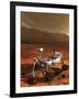 Nasa's Curiosity Rover Samples a Rock on the Floor of Gale Crater-null-Framed Art Print