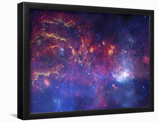 NASA's Great Observatories Examine the Galactic Center Region Space Photo Art Poster Print-null-Framed Poster