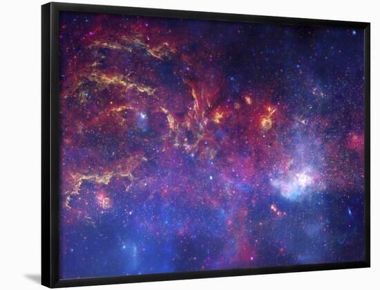 NASA's Great Observatories Examine the Galactic Center Region Space Photo Art Poster Print-null-Framed Poster