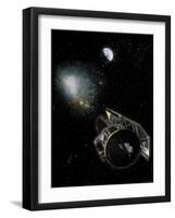 NASA's Spitzer Space Telescope and an Invisible Milky Way Object Called OGLE-2005-SMC-001-Stocktrek Images-Framed Photographic Print