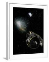 NASA's Spitzer Space Telescope and an Invisible Milky Way Object Called OGLE-2005-SMC-001-Stocktrek Images-Framed Photographic Print