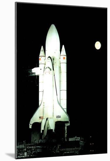 NASA Space Shuttle Astronaut Rocket-null-Mounted Poster