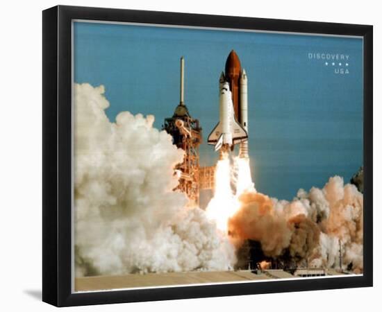 NASA Space Shuttle Blasting Off Early Morning Art Print Poster-null-Framed Poster
