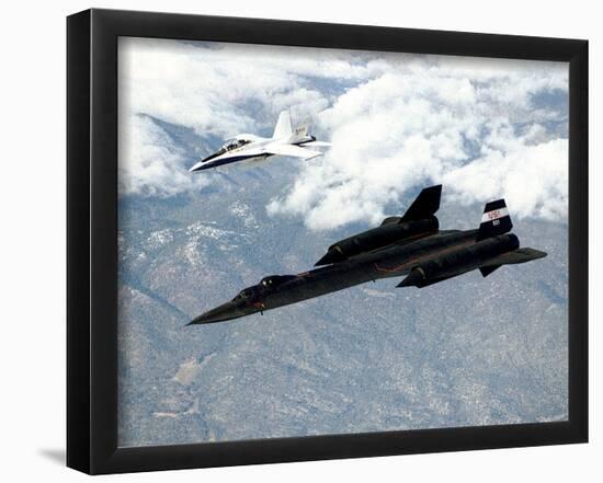 NASA (SR-71B & F/A-18 In Flight, 1997) Art Poster Print-null-Framed Poster