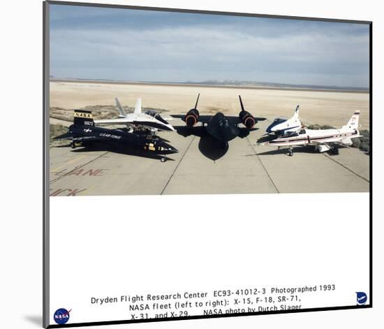 NASA (X-15, F-18, SR-71, X-31, X-29, 1993) Art Poster Print-null-Mounted Poster