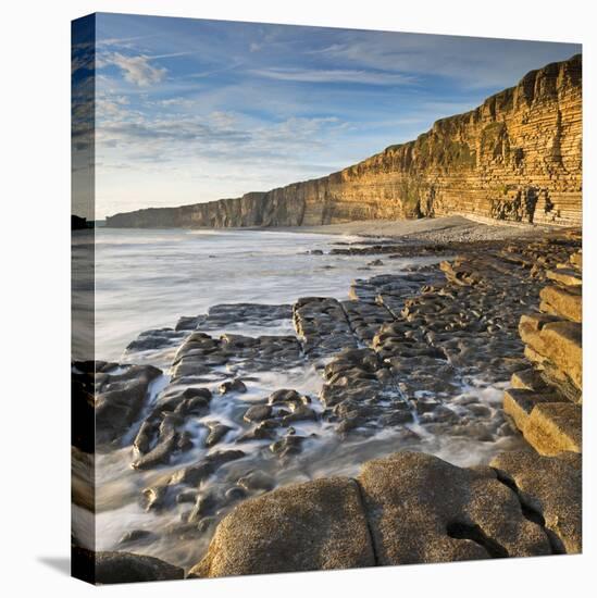 Nash Point on the Glamorgan Heritage Coast, South Wales, UK. Summer (August)-Adam Burton-Stretched Canvas