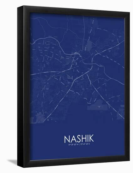 Nashik, India Blue Map-null-Framed Poster