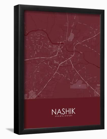 Nashik, India Red Map-null-Framed Poster