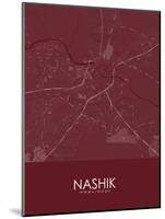Nashik, India Red Map-null-Mounted Poster