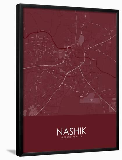 Nashik, India Red Map-null-Framed Poster