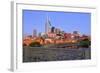 Nashville Skyline and Shelby Pedestrian Bridge-Richard Cummins-Framed Photographic Print