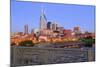 Nashville Skyline and Shelby Pedestrian Bridge-Richard Cummins-Mounted Photographic Print