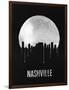 Nashville Skyline Black-null-Framed Art Print