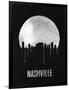 Nashville Skyline Black-null-Framed Art Print