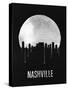 Nashville Skyline Black-null-Stretched Canvas