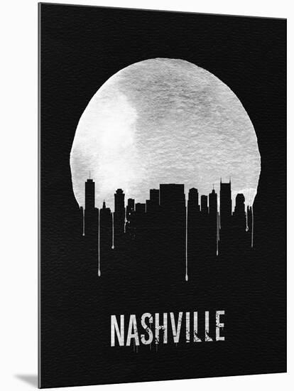 Nashville Skyline Black-null-Mounted Art Print
