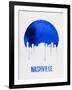 Nashville Skyline Blue-null-Framed Art Print