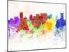 Nashville Skyline in Watercolor Background-paulrommer-Mounted Art Print