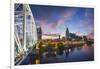 Nashville Skyline over the Cumberland River.-Jon Hicks-Framed Photographic Print