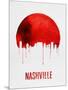 Nashville Skyline Red-null-Mounted Art Print