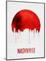 Nashville Skyline Red-null-Mounted Art Print