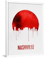 Nashville Skyline Red-null-Framed Art Print