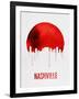 Nashville Skyline Red-null-Framed Art Print