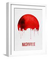 Nashville Skyline Red-null-Framed Art Print
