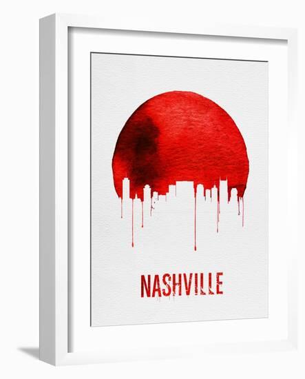 Nashville Skyline Red-null-Framed Art Print