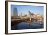 Nashville Skyline, Tennessee and the Cumberland River with River Reflection-Joseph Sohm-Framed Photographic Print