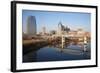 Nashville Skyline, Tennessee and the Cumberland River with River Reflection-Joseph Sohm-Framed Photographic Print