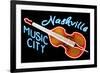 Nashville, Tennesse - Neon Cello Sign-Lantern Press-Framed Premium Giclee Print