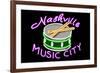 Nashville, Tennesse - Neon Drum Sign-Lantern Press-Framed Premium Giclee Print