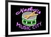 Nashville, Tennesse - Neon Drum Sign-Lantern Press-Framed Premium Giclee Print