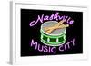 Nashville, Tennesse - Neon Drum Sign-Lantern Press-Framed Art Print